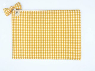 Funda portátil cuadros amarillo
