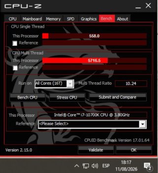 Placa MSI Z490 + Intel i7 10700k + Disipador