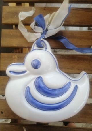 Pato decorativo cerámica para colgar