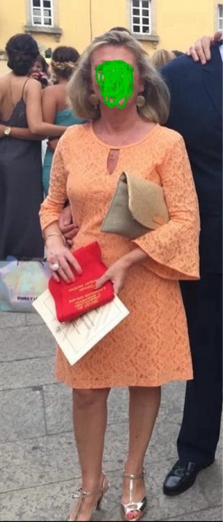 Vestido encaje naranja pastel Talla 42