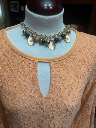 Vestido encaje naranja pastel Talla 42