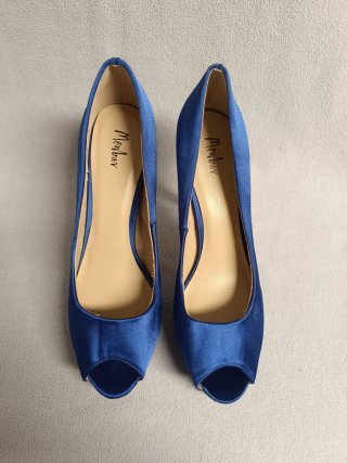 Zapatos Peep Toe Menbur Azul Klein