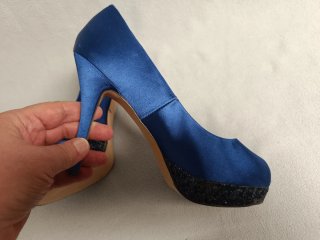 Zapatos Peep Toe Menbur Azul Klein