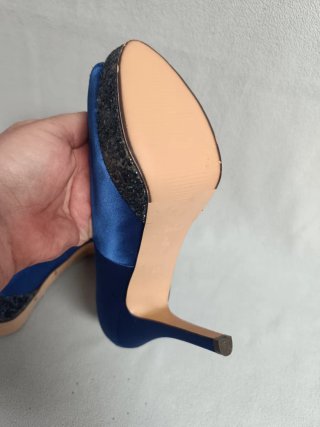 Zapatos Peep Toe Menbur Azul Klein