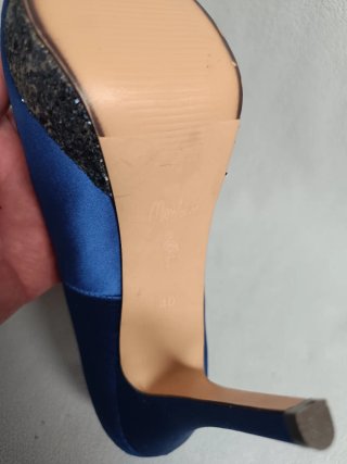 Zapatos Peep Toe Menbur Azul Klein
