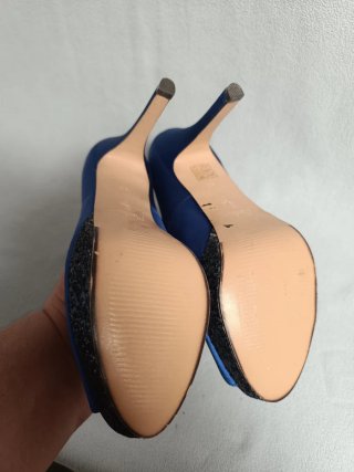Zapatos Peep Toe Menbur Azul Klein