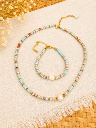 Collar perlas naturales y piedras