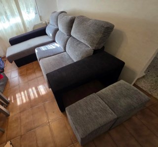 Sofá modular gris y negro