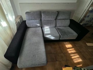Sofá modular gris y negro