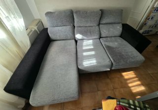 Sofá modular gris y negro