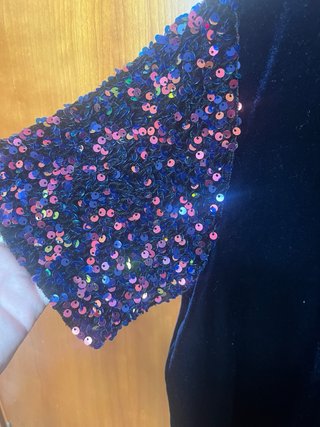 Camiseta Desigual Terciopelo Azul Lentejuelas Tall