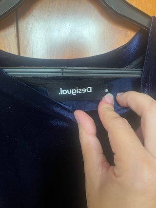 Camiseta Desigual Terciopelo Azul Lentejuelas Tall