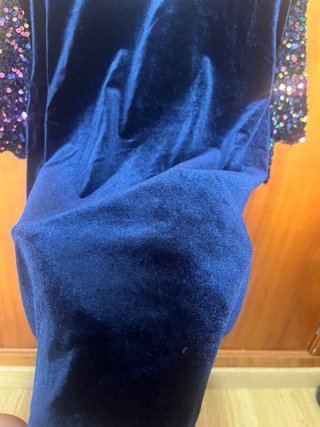 Camiseta Desigual Terciopelo Azul Lentejuelas Tall