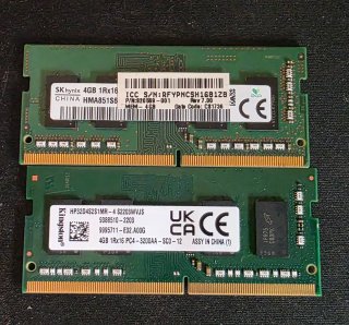 2x 4GB DDR4 SODIMM RAM (SK hynix + Kingston)