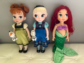 3 Bambole Disney 40cm: Anna, Elsa, Ariel