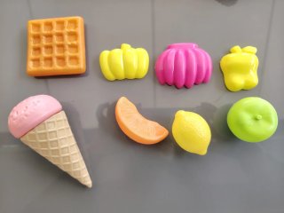 Set de alimentos de juguete.