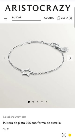 PULSERA ARISTOCRAZY ESTRELLA PLATA CON TICKET CAJA