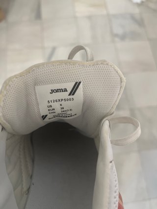 Botas de fútbol Joma niño blancas y doradas