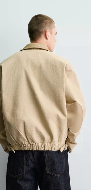 Cazadora Zara Beige Denim Algodón Talla XL