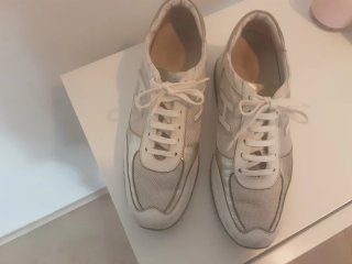 Zapatillas Hogan plateadas y blancas