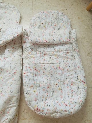 Saco capazo, saco silla y colchoneta floral