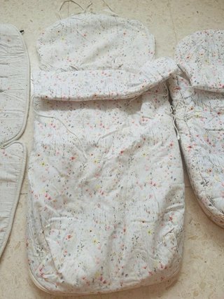 Saco capazo, saco silla y colchoneta floral