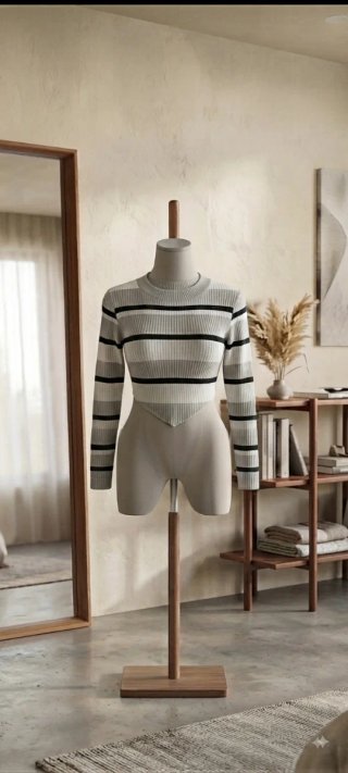 Jersey de rayas top crop