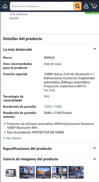 Proyector Video WIMIUS P64 Gris