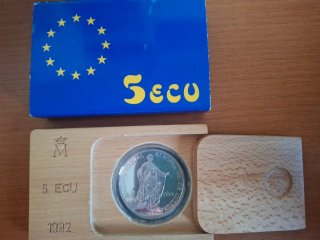 Moneda 5 ECU 1992 Europa