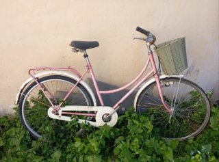 Bicicleta Vintage Rosa con Cesta