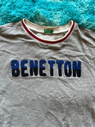 Sudadera Benetton Gris y Azul