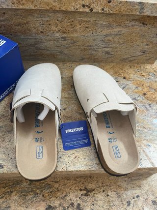 Zuecos Birkenstock Boston Beige claros Talla 45