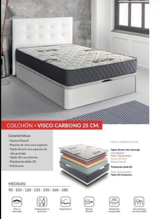Colchón Visco Carbono 25 cm