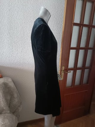 Vestido Terciopelo Manga Corta Negro