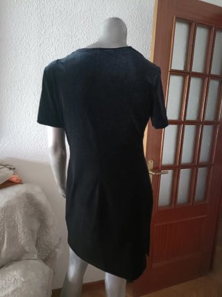 Vestido Terciopelo Manga Corta Negro