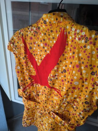 Camisa estampada mujer manga corta