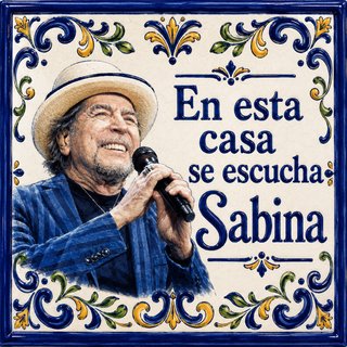 Azulejo En esta casa se escucha Sabina 10x10