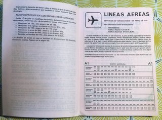 HORARIO GUIA INTERNACIONAL FERROCARRILES AÑO 1979