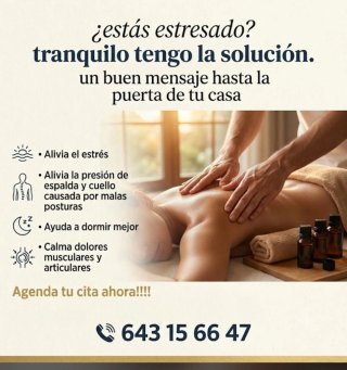 Realizó masajes de relajación a domicilio 30€