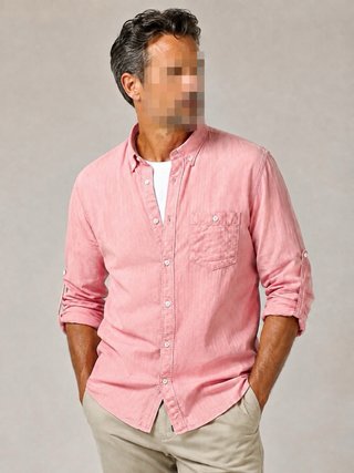 Camisa SMOG CO. Rosa Coral Talla L Slim Fit