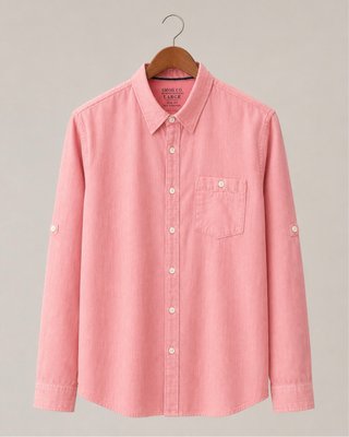 Camisa SMOG CO. Rosa Coral Talla L Slim Fit