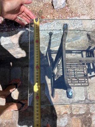 Patas metálicas máquina coser mesa cristal