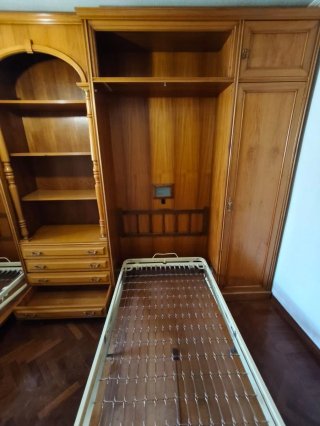 Mueble madera noble 2 camas