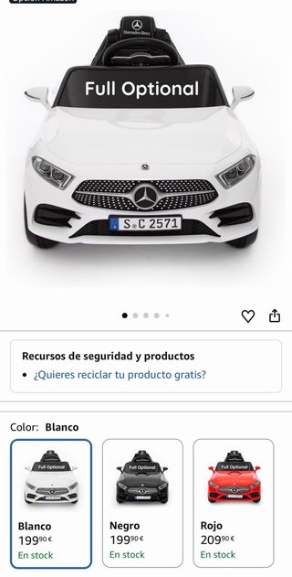 Coche eléctrico Mercedes Blanco Full Optional