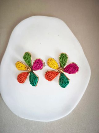 Pendientes Flor Metal Multicolor