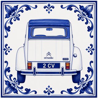 Pack 3 Azulejos 10x10 Citroen 2CV