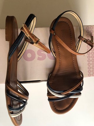 Sandalias de piel multicolor