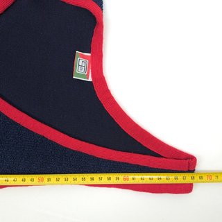 Soviet Vintage Olympic Knit Tank Top Blue Red