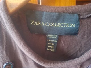 Camiseta Zara Mujer Marrón Talla L