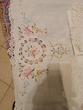 Tende a pannello lino ricamate floreali 72x108 h